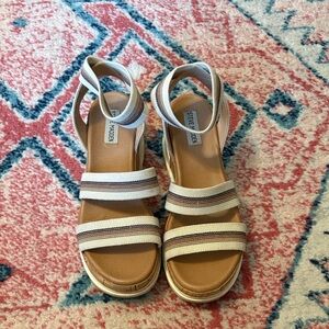 Steve Madden Women's Cream and Tan Strappy Sandals